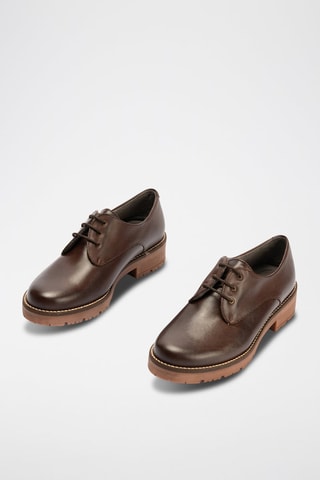 Stringate in pelle nappa - Marrone