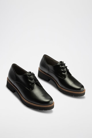 Stringate in pelle nappa - Nero