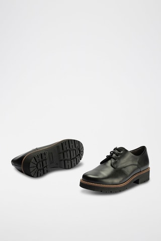 Stringate in pelle nappa - Nero