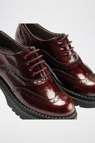 Stringate in pelle verniciata - Rosso