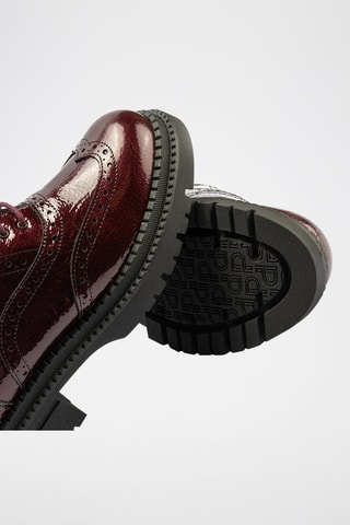 Stringate in pelle verniciata - Rosso