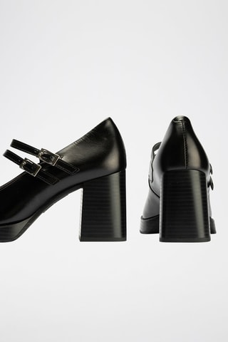 Scarpe baby con tacco in pelle nappa - Nero