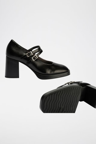 Scarpe baby con tacco in pelle nappa - Nero