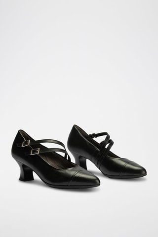 Décolleté in pelle nappa - Nero