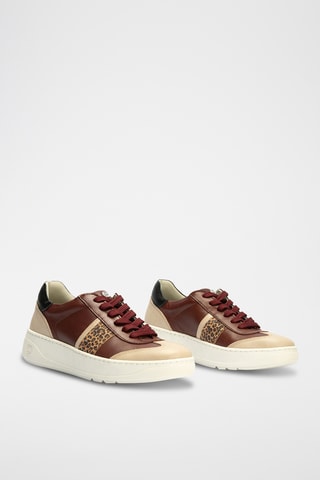 Sneakers platform in pelle nappa - Rosso