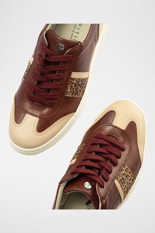 Sneakers platform in pelle nappa - Rosso