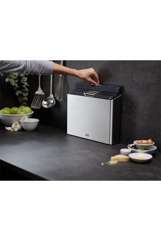 4 tablas para cortar con estuche de acero inoxidable Folio Steel - 24 x 34 cm