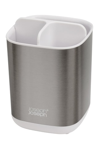 Portaspazzolini EasyStore Steel - Argentato e bianco