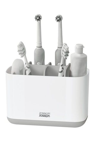 Portaspazzolini EasyStore. - 6 scomparti - Bianco e grigio