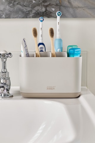 Portaspazzolini EasyStore. - 8 scomparti - Bianco e grigio