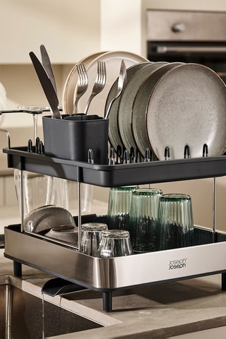 Scolapiatti con 2 livelli in acciaio Excel™ - 46,5 x 31,9 x 31,5 cm