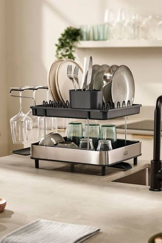 Scolapiatti con 2 livelli in acciaio Excel™ - 46,5 x 31,9 x 31,5 cm