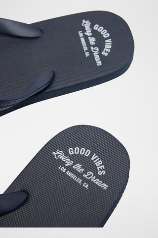 2 paires de tongs - Bleu foncé et vert foncé