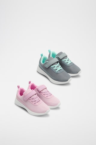 2 paires de tennis - Gris foncé et rose