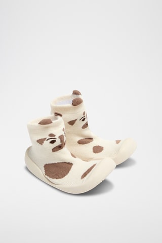 Chaussons-chaussettes - Ecru