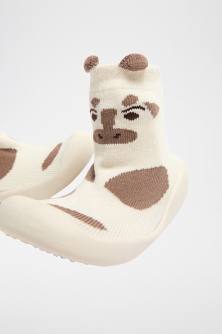 Chaussons-chaussettes - Ecru