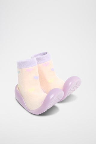 Chaussons-chaussettes - Saumon