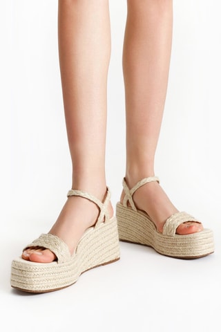 Sandales compensées - Beige