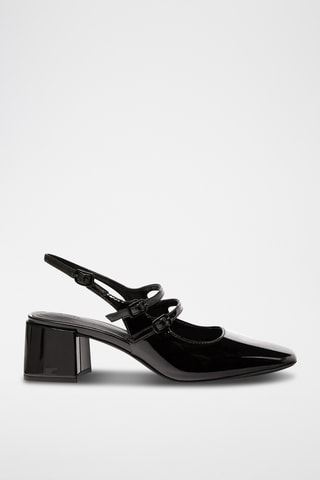 Sandales à talons vernies - Noir