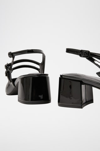 Sandales à talons vernies - Noir