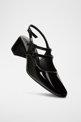 Sandales à talons vernies - Noir