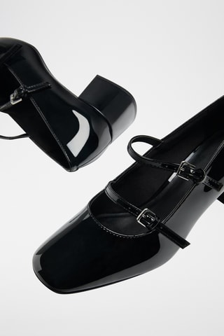 Babies à talons vernies - Noir