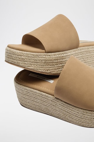 Mules compensées - Marron clair