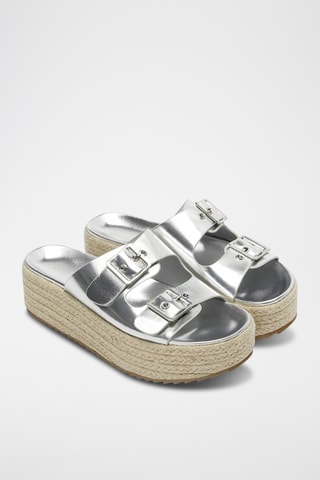 Mules plateformes - Argenté