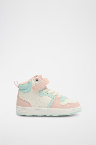 Baskets montantes - Rose poudré et turquoise