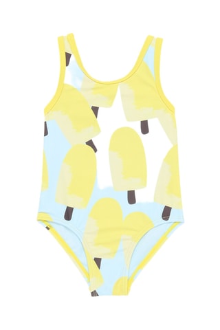 Maillot 1 pièce - Jaune et ciel