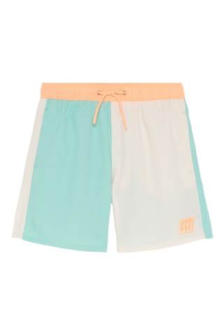 Short de bain - Vert d’eau et blanc