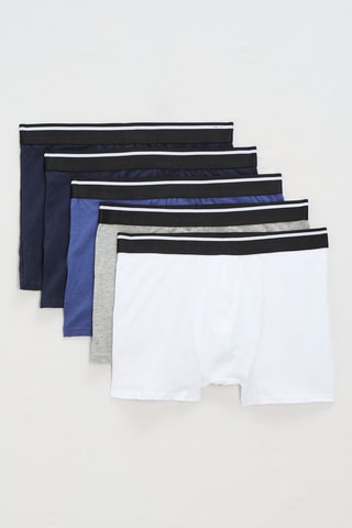 5 boxers - Bleu, blanc et gris