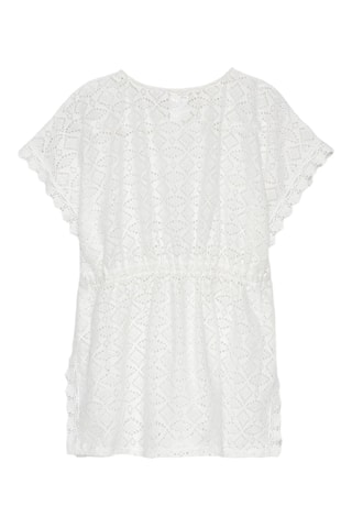 Caftan en broderie anglaise - Blanc