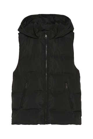 Doudoune sans manches à capuche - Noir