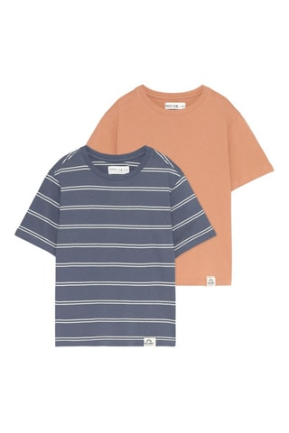 2 t-shirts - Bleu marine et orange