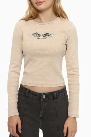 T-shirt - Beige et noir