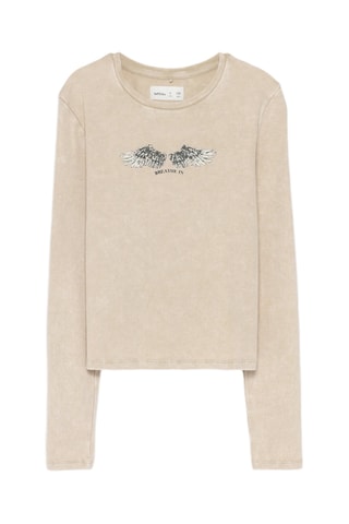 T-shirt - Beige et noir