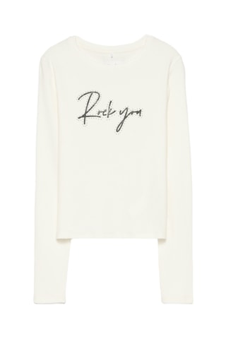 T-shirt - Ecru et vert foncé