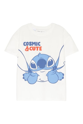 T-shirt Stitch Lilo et Stitch Disney - Blanc et bleu cobalt