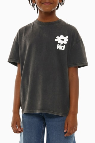 T-shirt - Anthracite et blanc