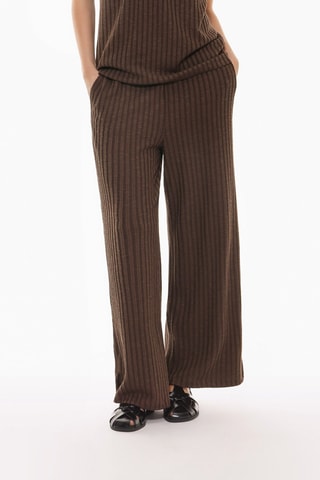 Pantalon large - Marron