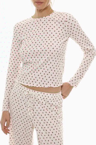 T-shirt de pyjama - Blanc et rouge