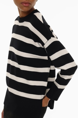 Pull - Ecru et bleu marine