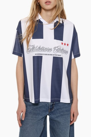 T-shirt oversize - Blanc et violet