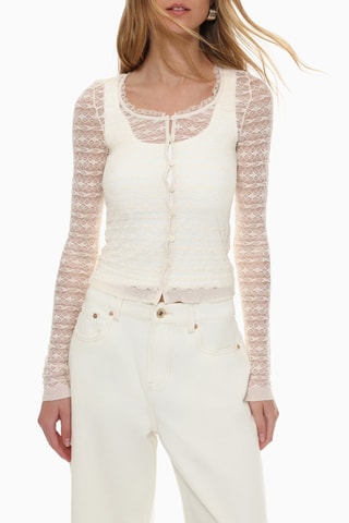 Top dentelle - Blanc