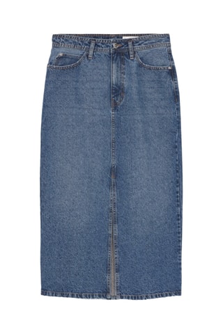 Jupe droite en jean - Bleu marine