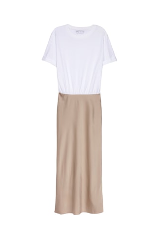 Robe trompe-l’œil - Blanc et beige