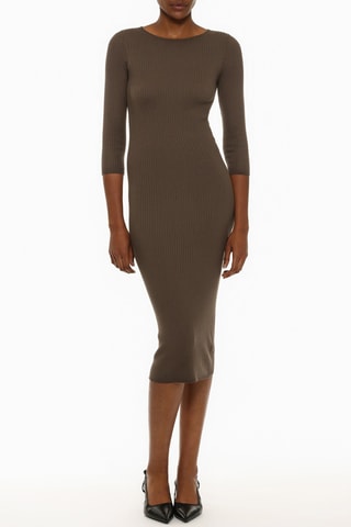 Robe fourreau - Marron