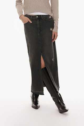 Jupe droite en jean - Noir