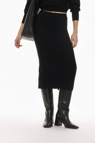 Jupe fourreau taille haute - Noir